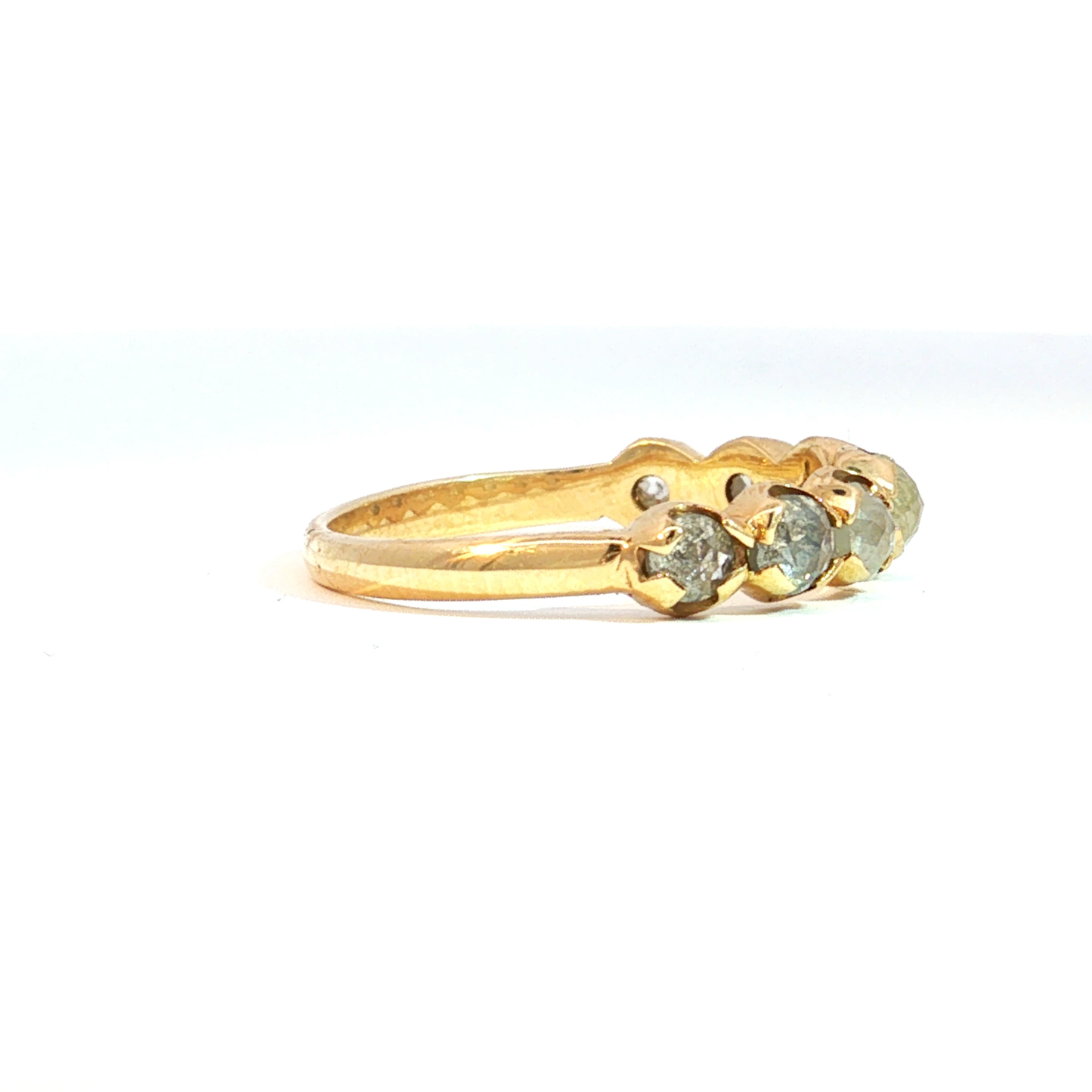Rose Cut Diamond Eternity Band in Yellow Gold - SLV Original design
