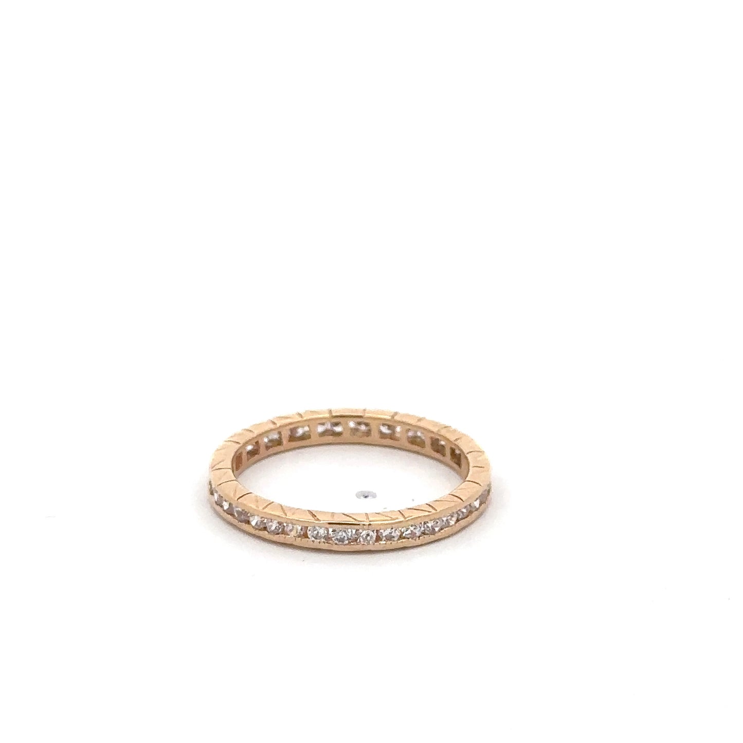 Vintage natural diamond eternity stacker band in 14k yellow gold