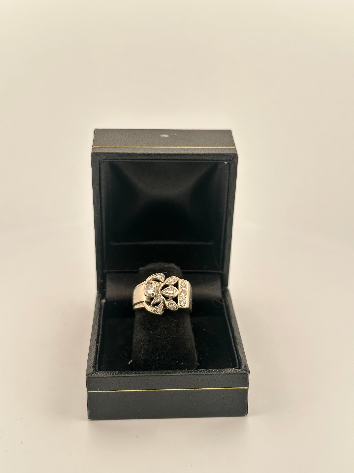 Vintage natural diamond cocktail band ring circa 1960s