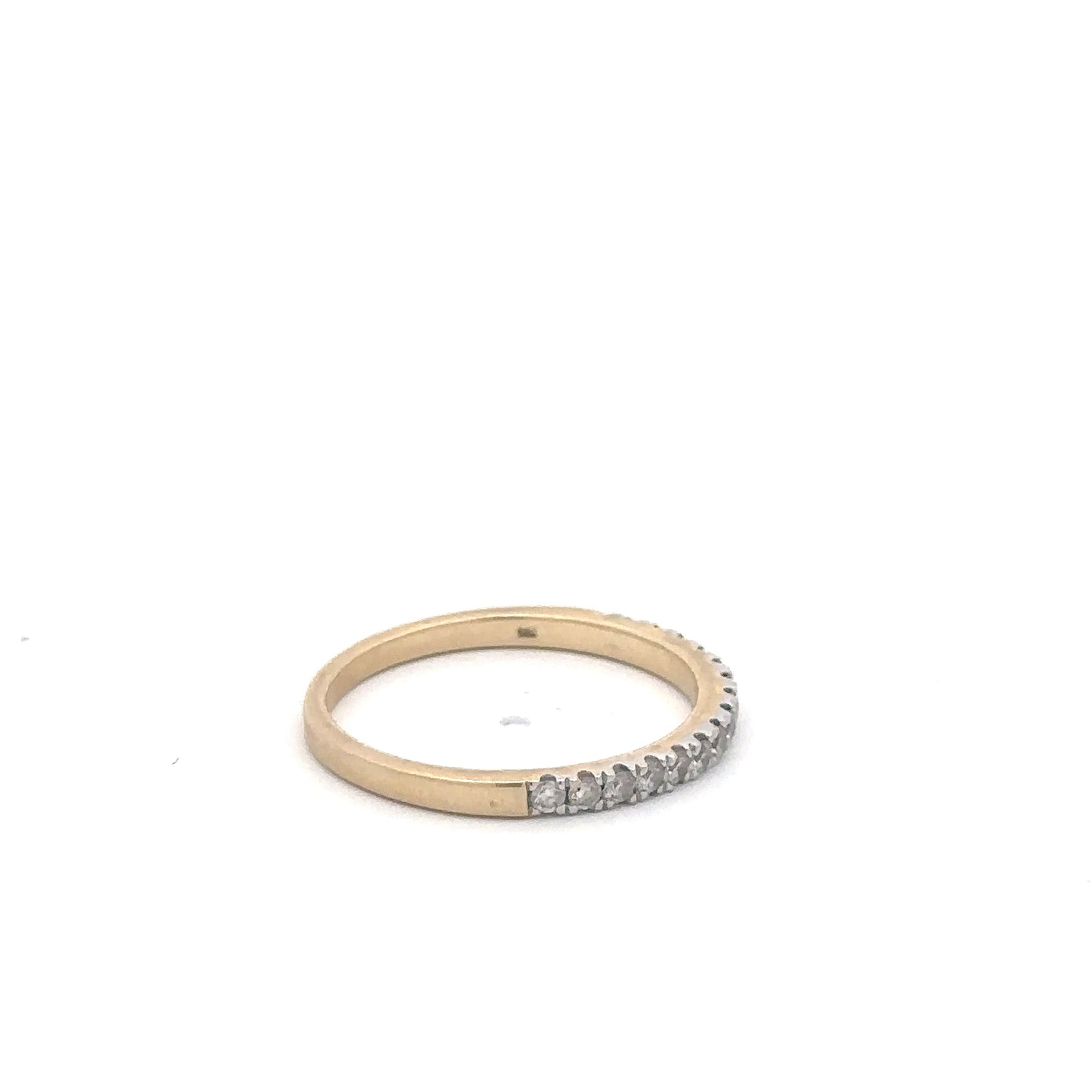 Vintage two toned natural diamond stacker band in 14k gold