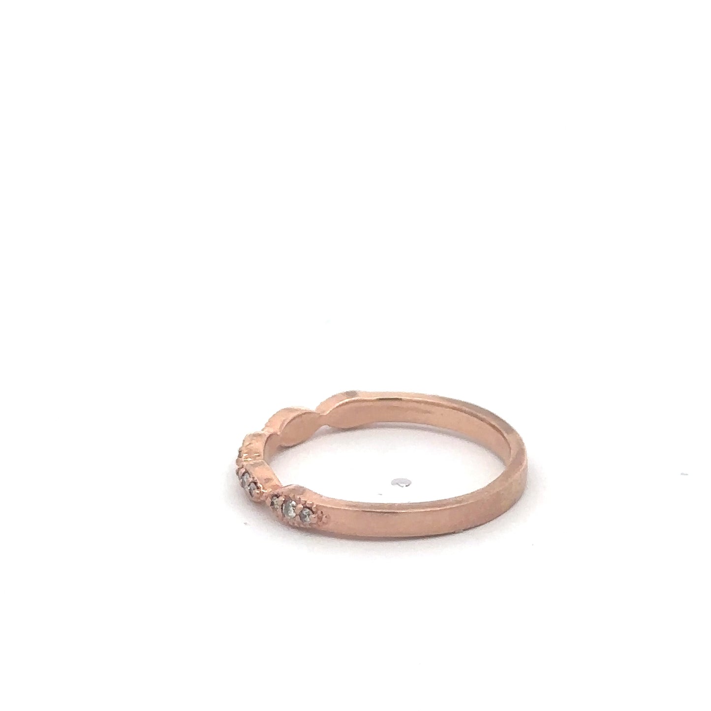 Vintage rose gold and natural diamond stacker