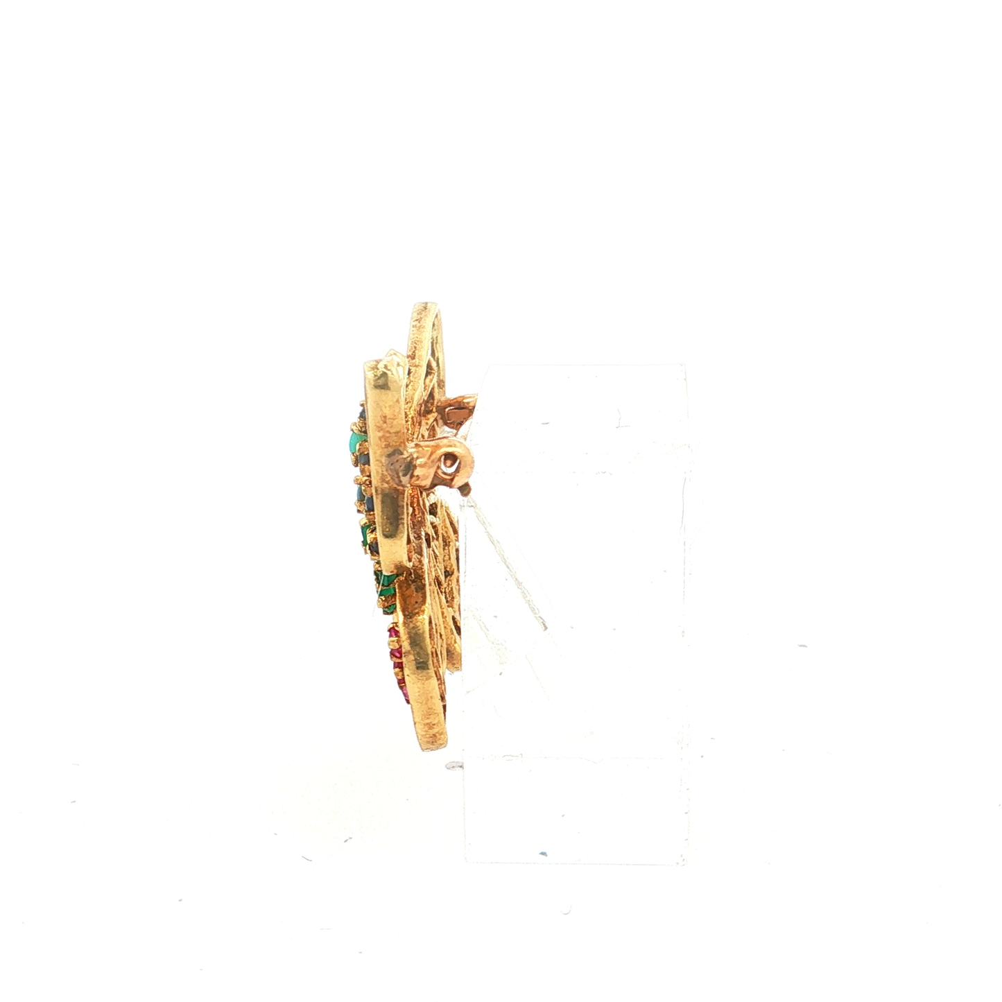 Yellow Gold Butterfly Brooch with Turquoise and Gemstone Accents