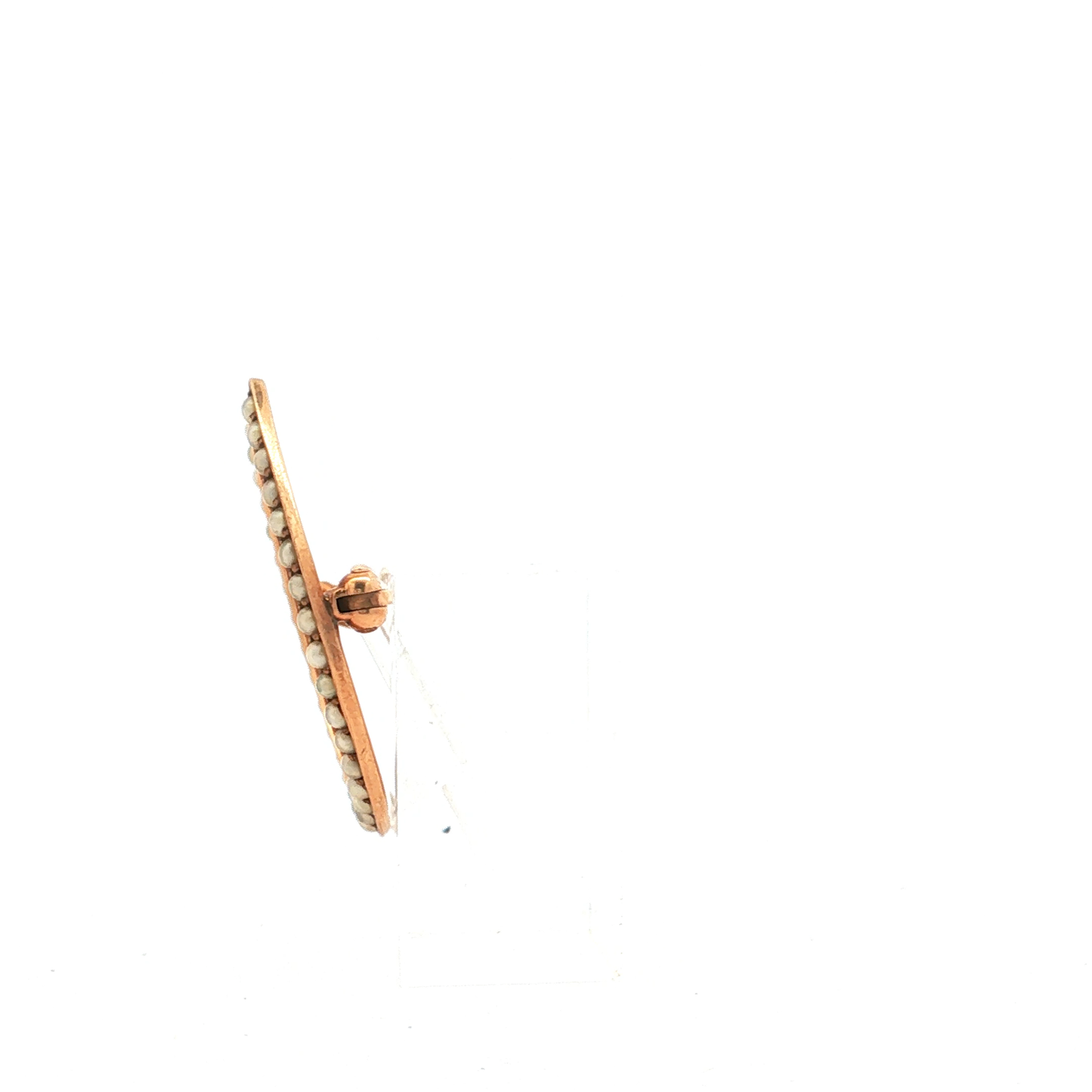 Antique Victorian Rose Gold and Seed Pearl Horseshoe Brooch