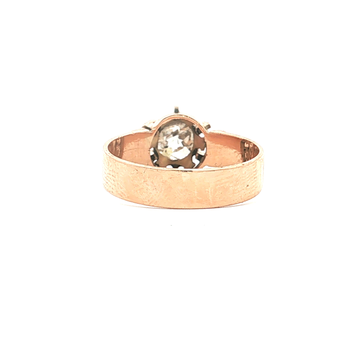 Antique Victorian Engraved Old Mine Cut Diamond Solitaire in 14k Gold