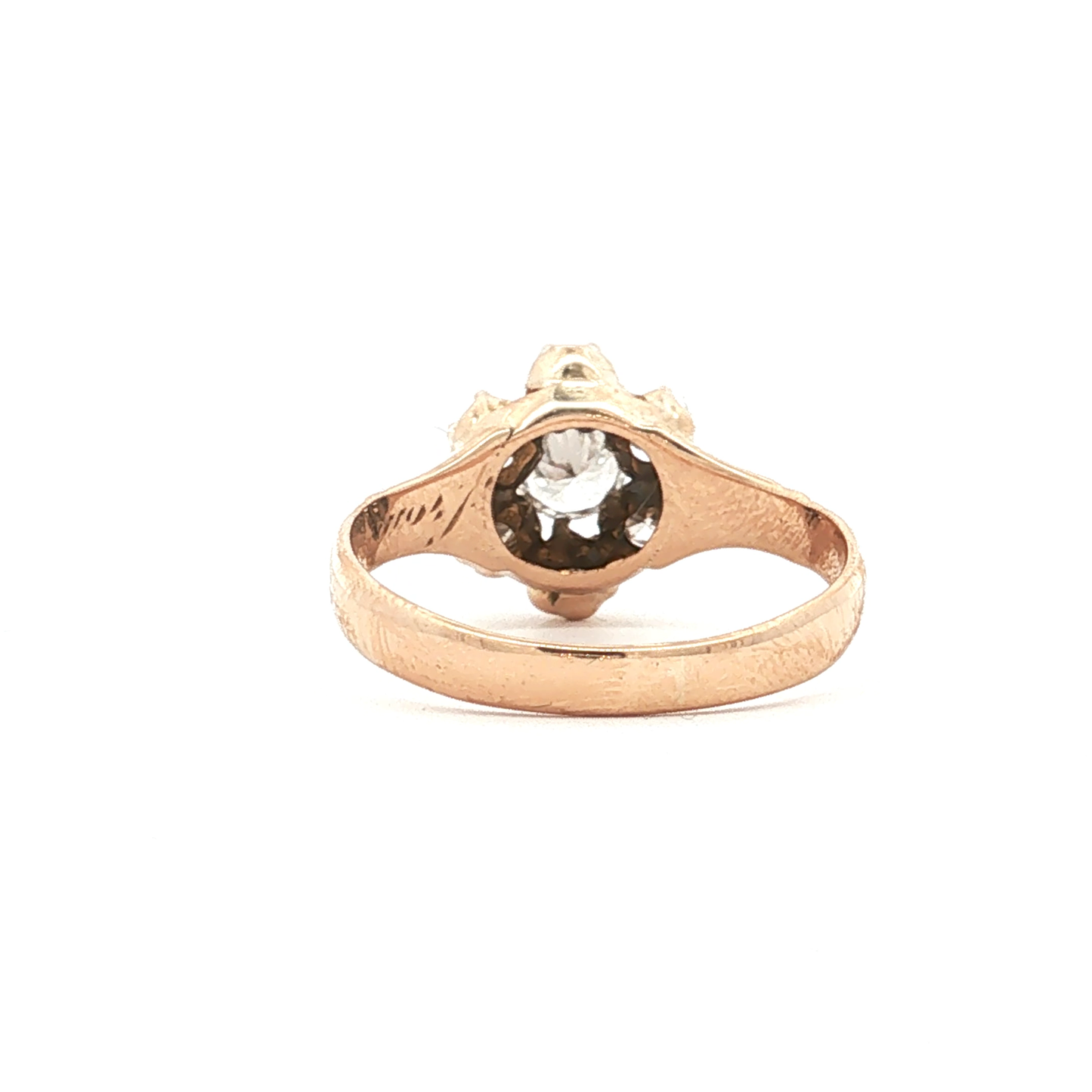 Antique Victorian Diamond Cluster Ring in 14k Yellow Gold