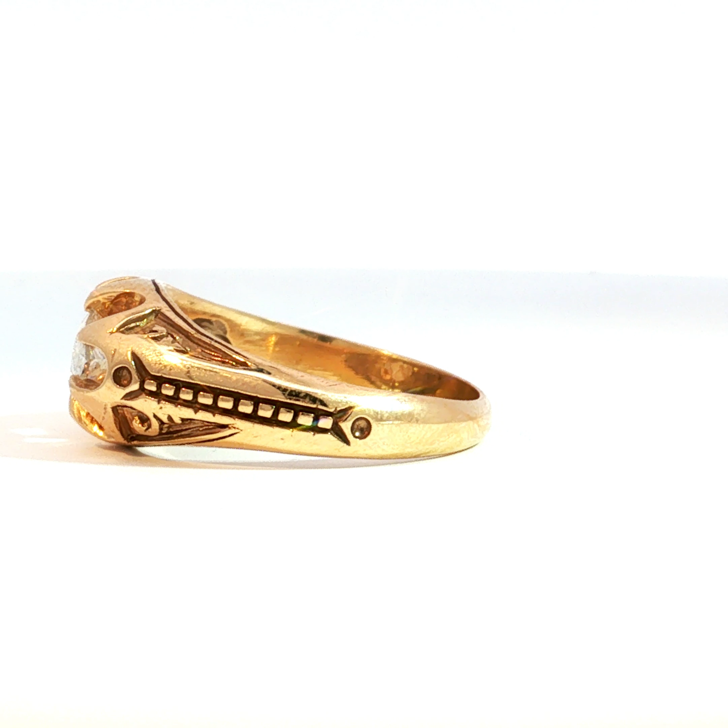 Victorian Inspired East West Marquise Diamond Belcher Ring - SLV Original