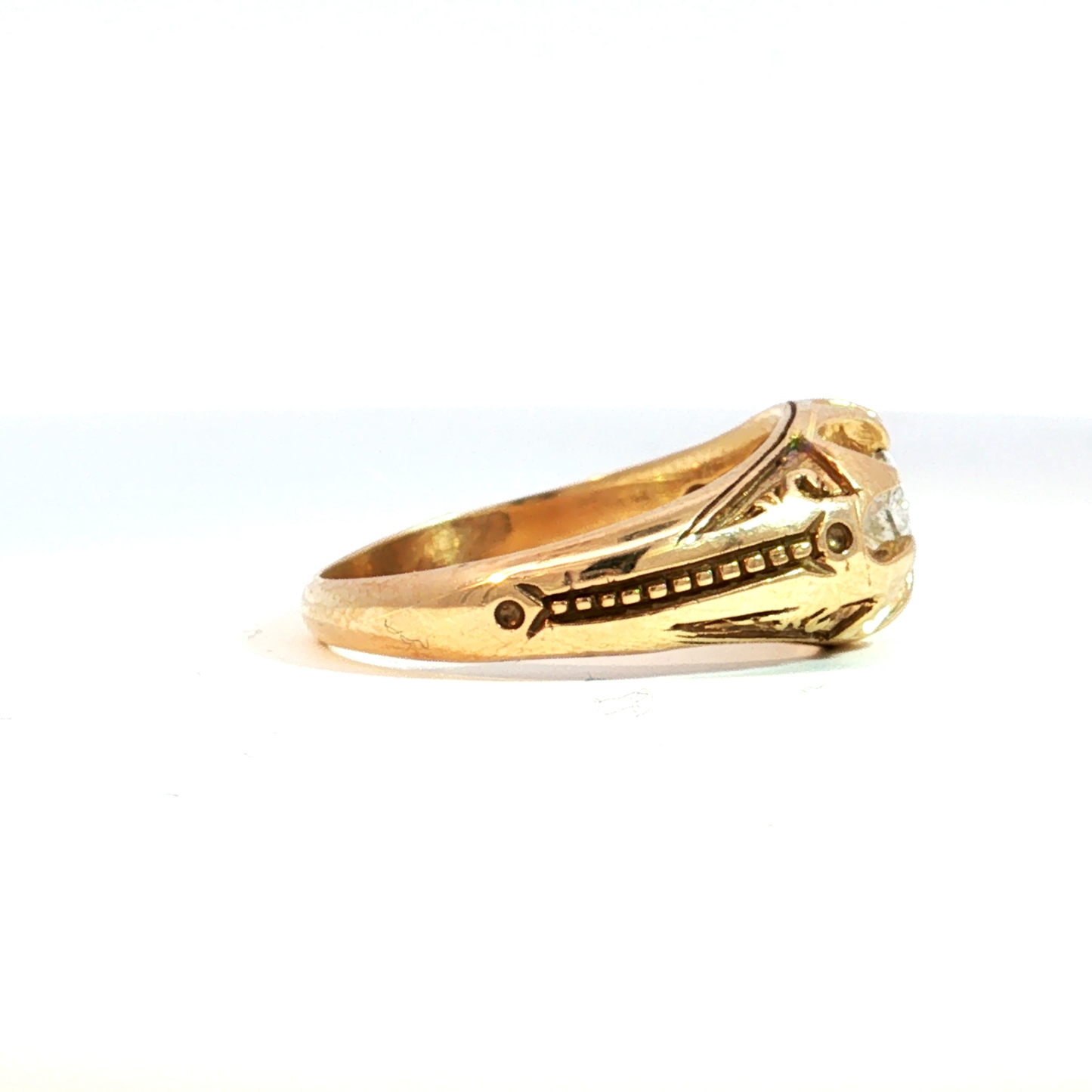 Victorian Inspired East West Marquise Diamond Belcher Ring - SLV Original