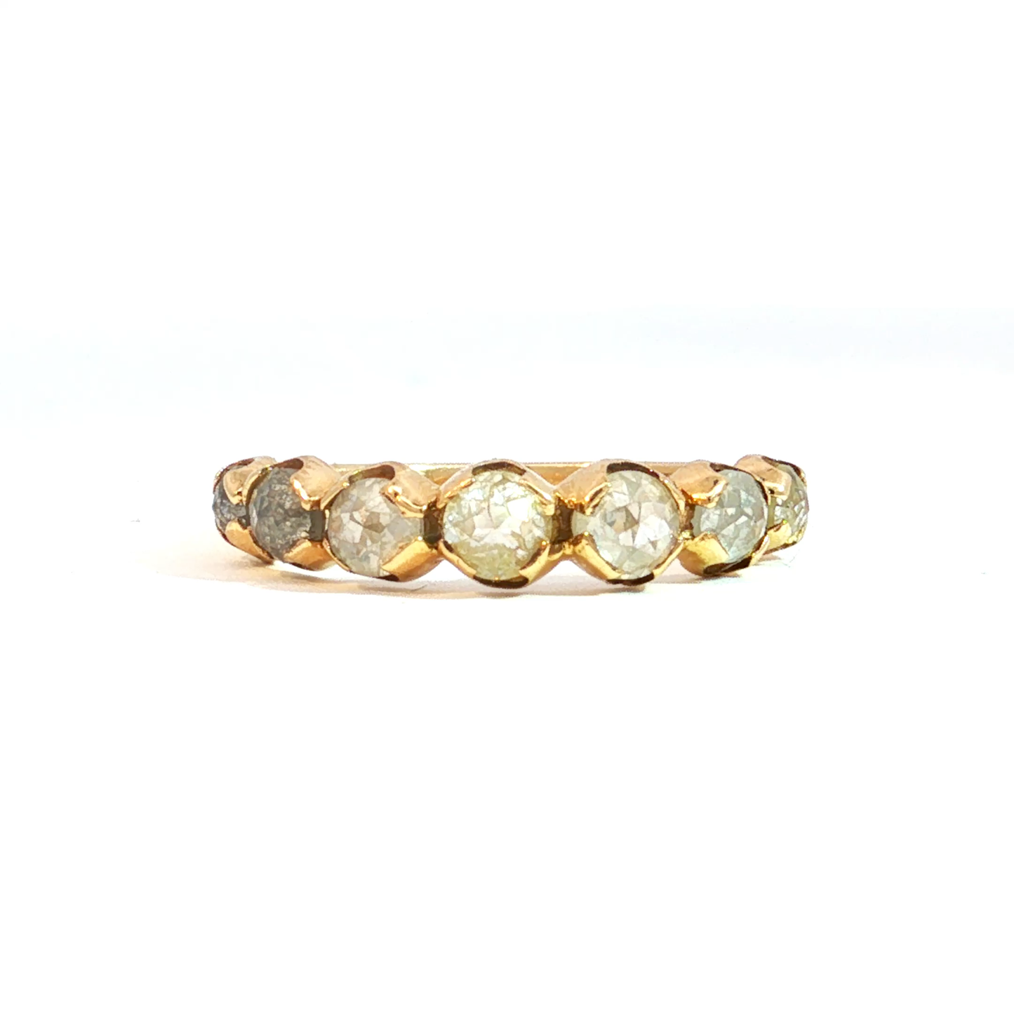 Rose Cut Diamond Eternity Band in Yellow Gold - SLV Original design