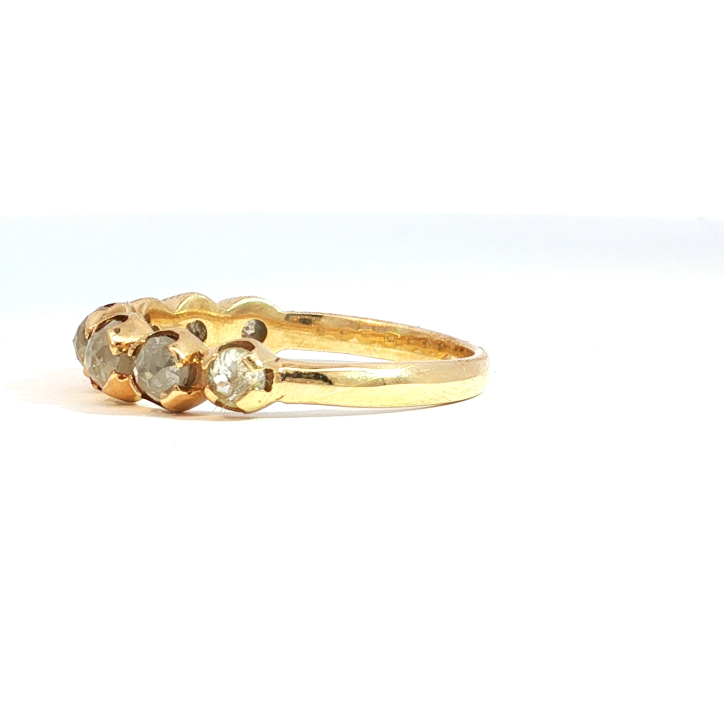Rose Cut Diamond Eternity Band in Yellow Gold - SLV Original design