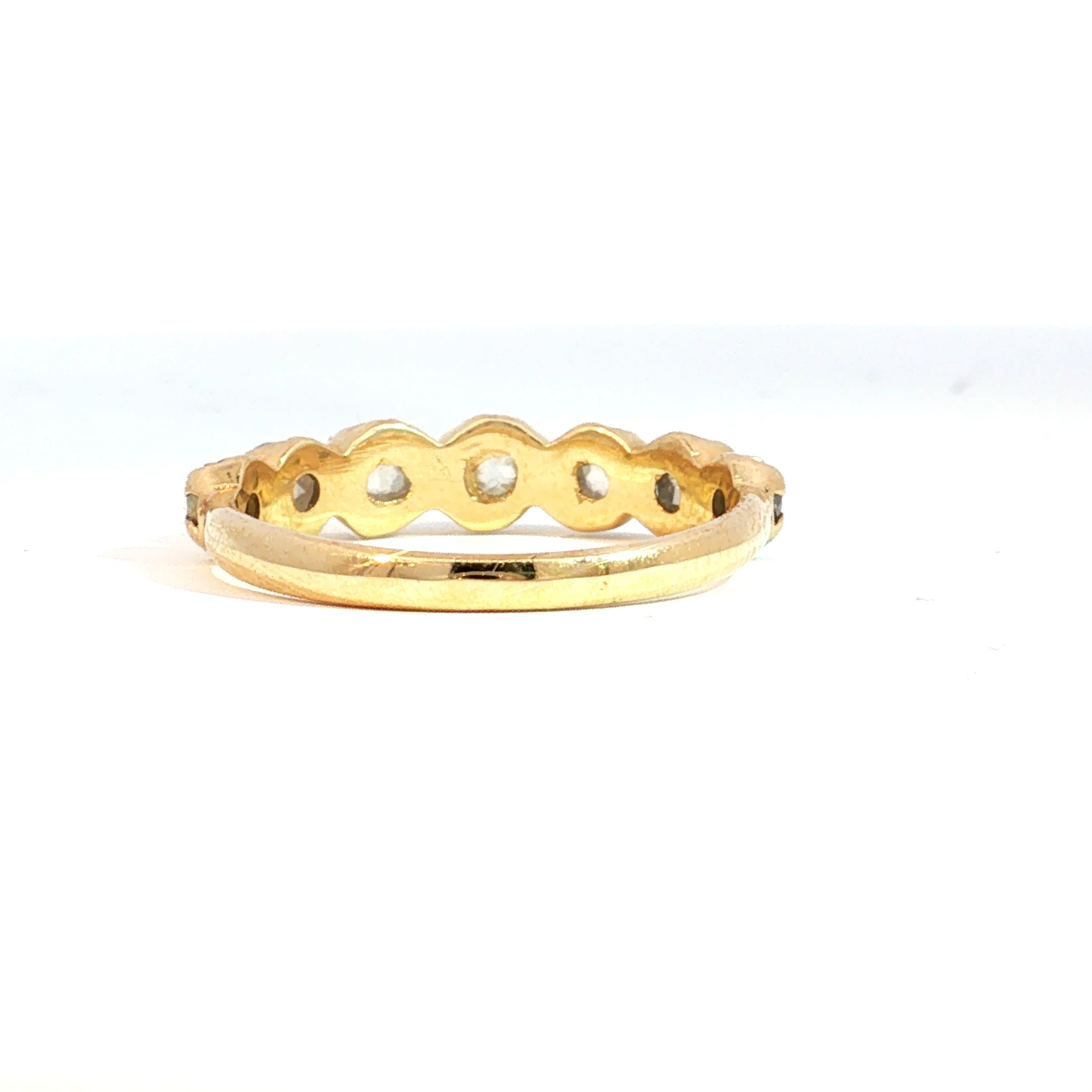 Rose Cut Diamond Eternity Band in Yellow Gold - SLV Original design