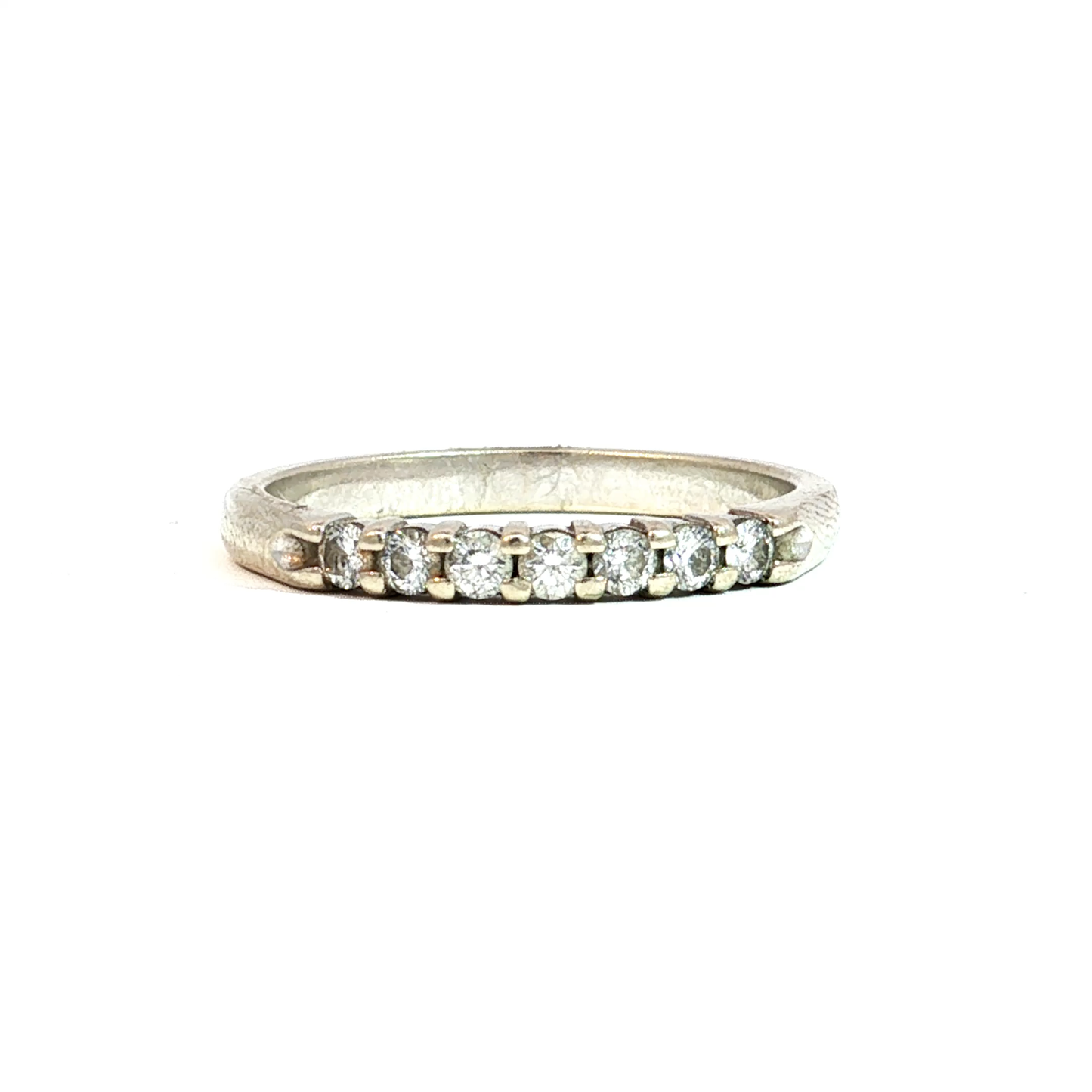 Natural Diamond stacker Band in 14k White gold