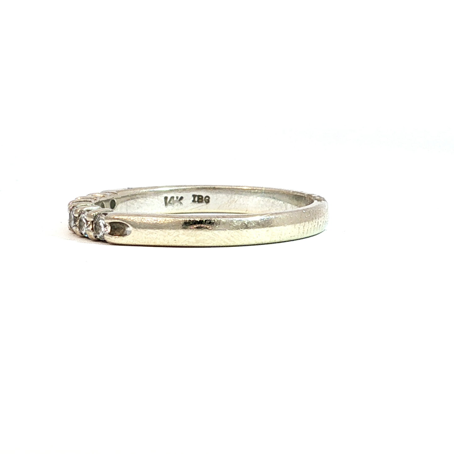 Natural Diamond stacker Band in 14k White gold