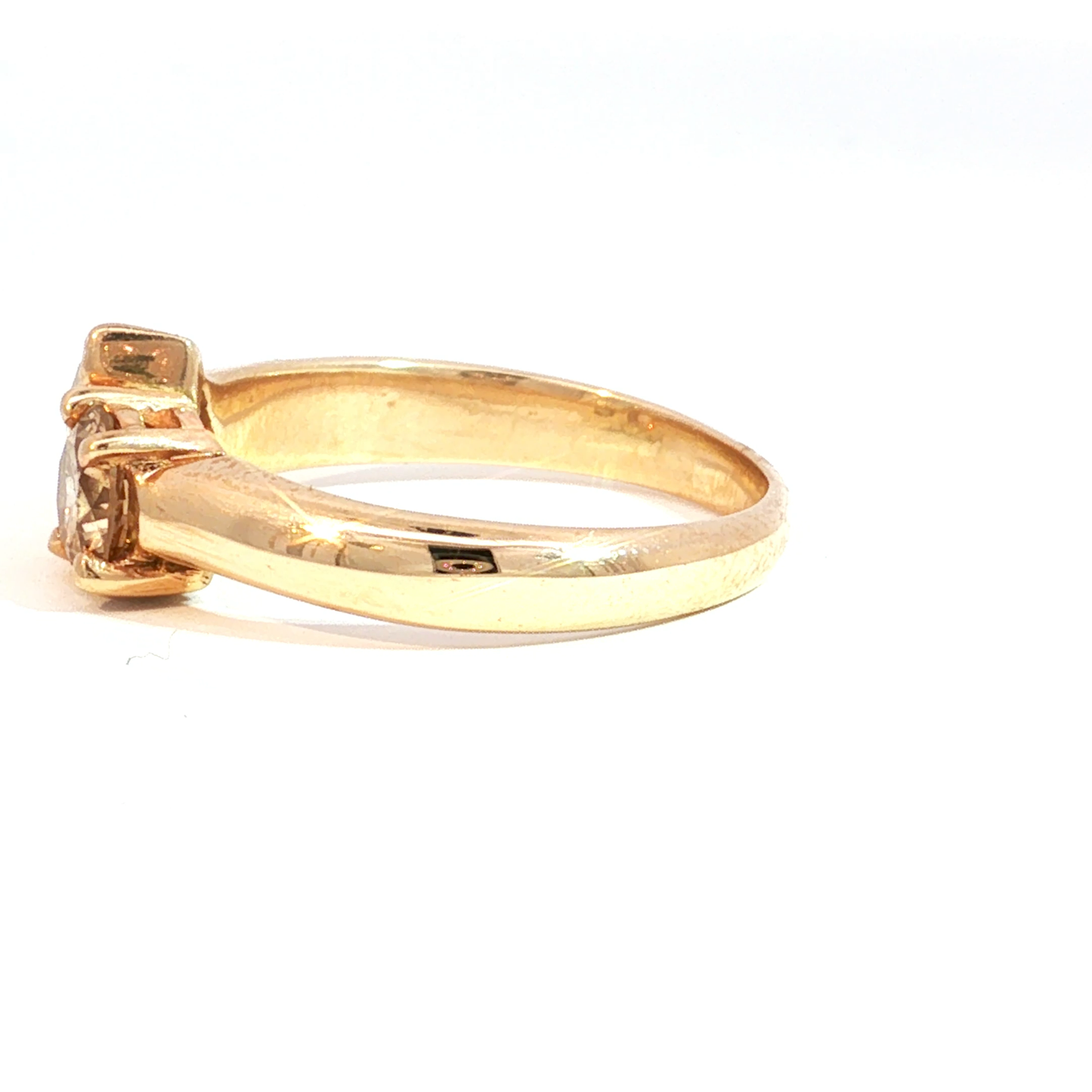 Toi-Et-Moi Natural Pear and Round Chocolate Diamond Ring in 14k Yellow Gold - SLV Original
