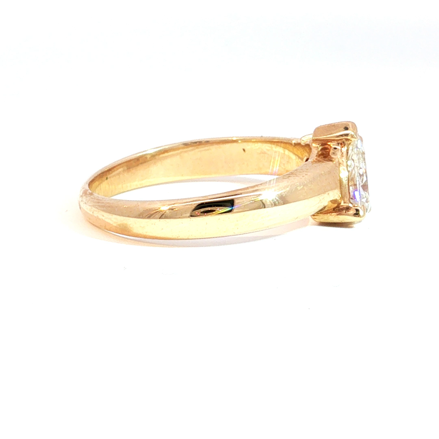 Toi-Et-Moi Natural Pear and Round Chocolate Diamond Ring in 14k Yellow Gold - SLV Original