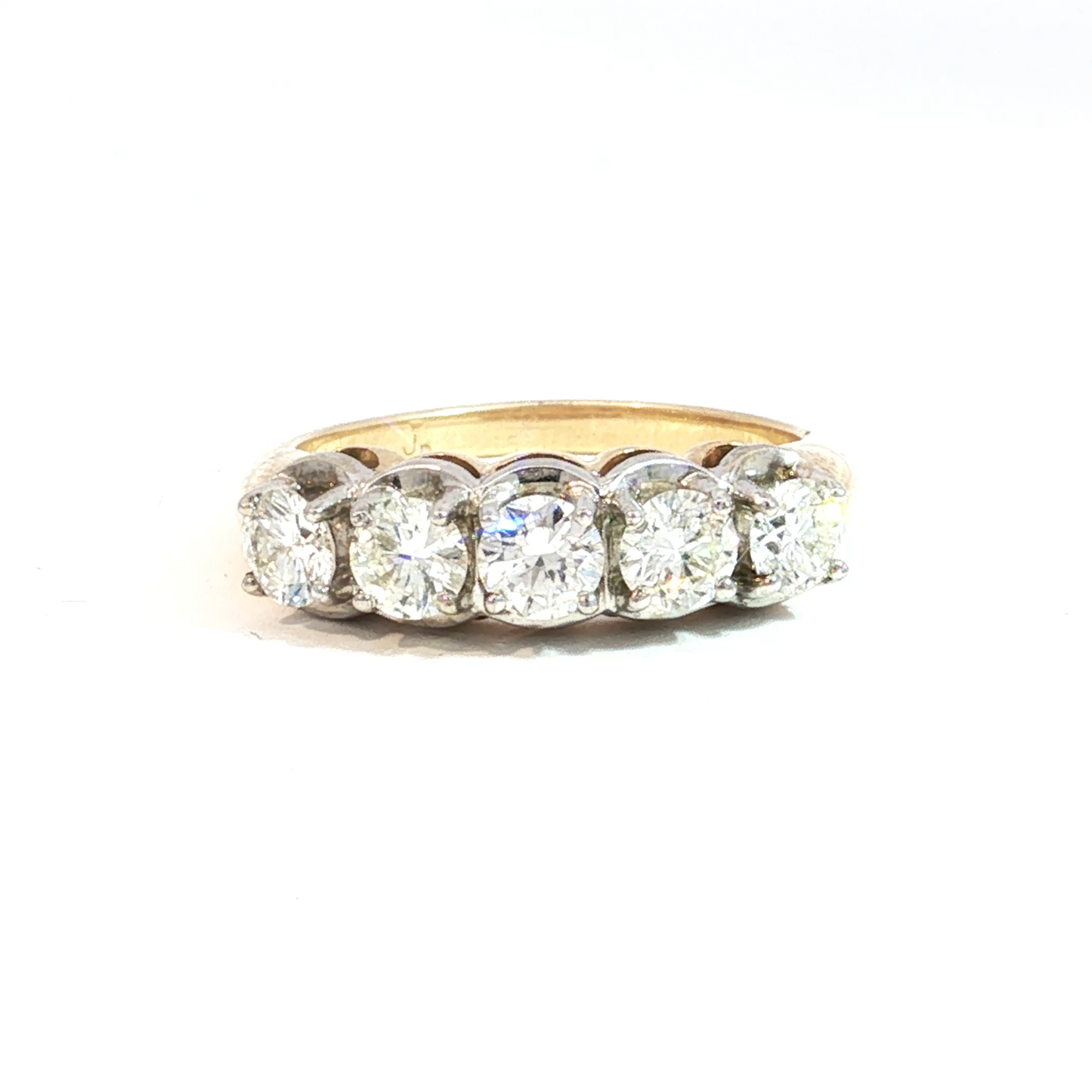 Five-Stone Natural Diamond Band in 14k Yellow Gold