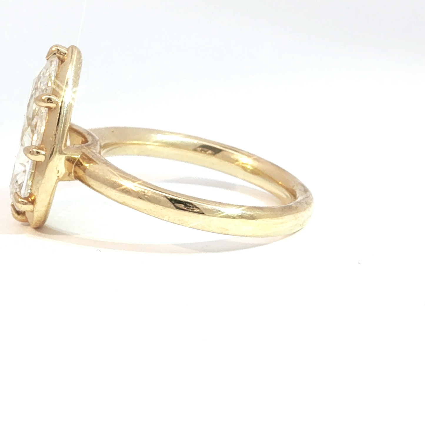 Lab Grown Pear-Shaped Diamond Solitaire Ring in Yellow Gold - SLV Original Design