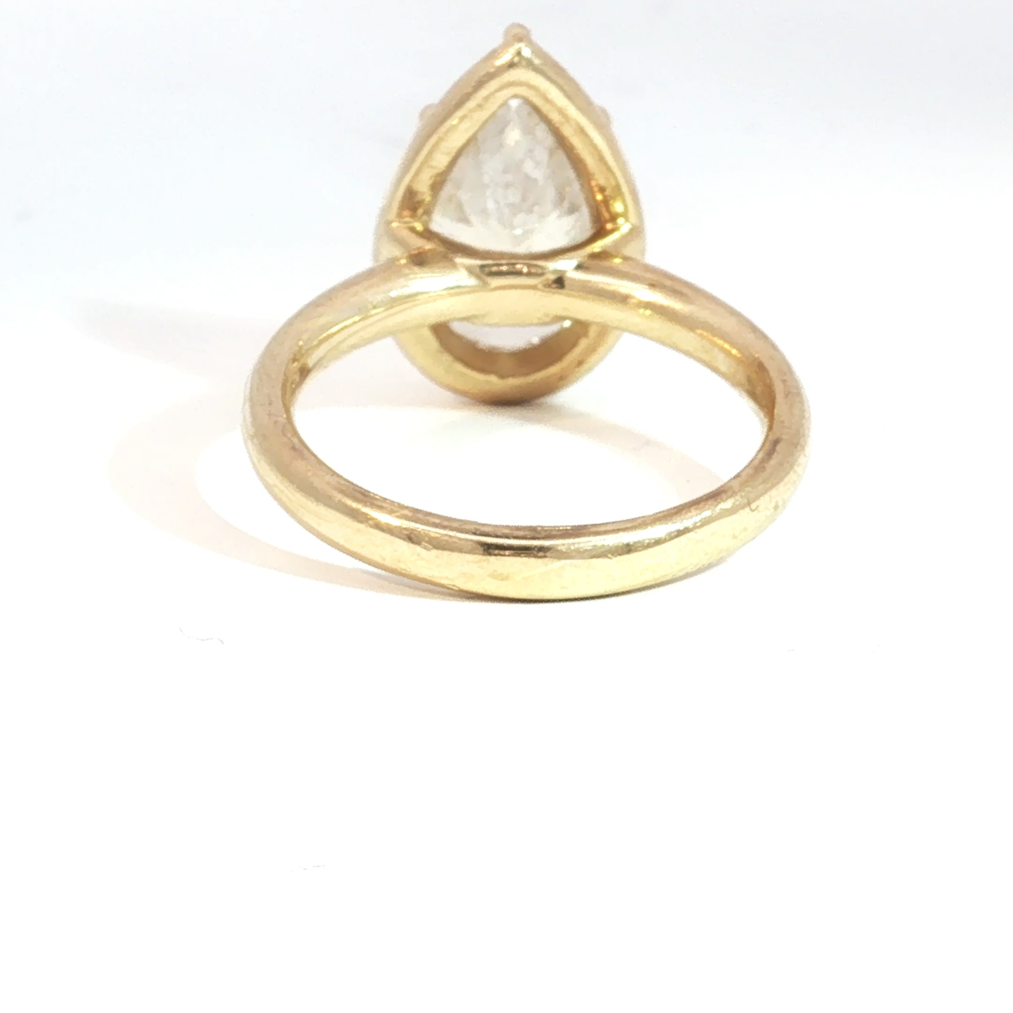 Lab Grown Pear-Shaped Diamond Solitaire Ring in Yellow Gold - SLV Original Design
