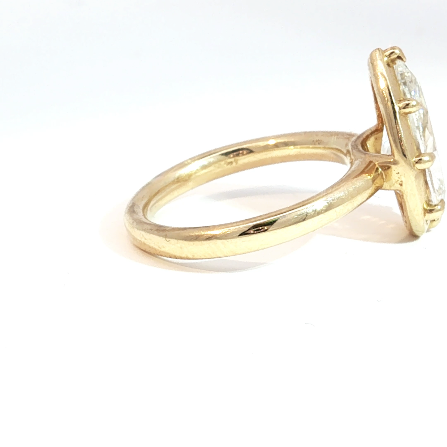 Lab Grown Pear-Shaped Diamond Solitaire Ring in Yellow Gold - SLV Original Design