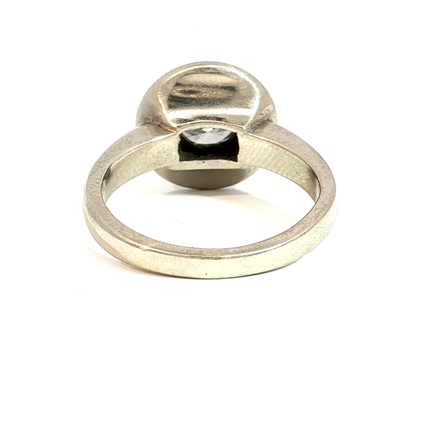 Bezel Set Diamond with Halo in 14k White Gold