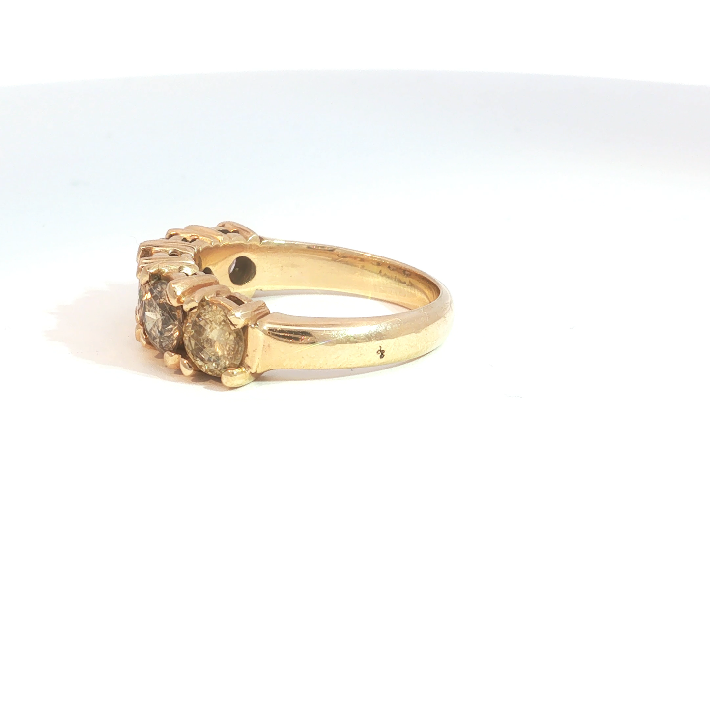 Natural Champagne Diamond Band in 14k Yellow Gold - SLV Original Design