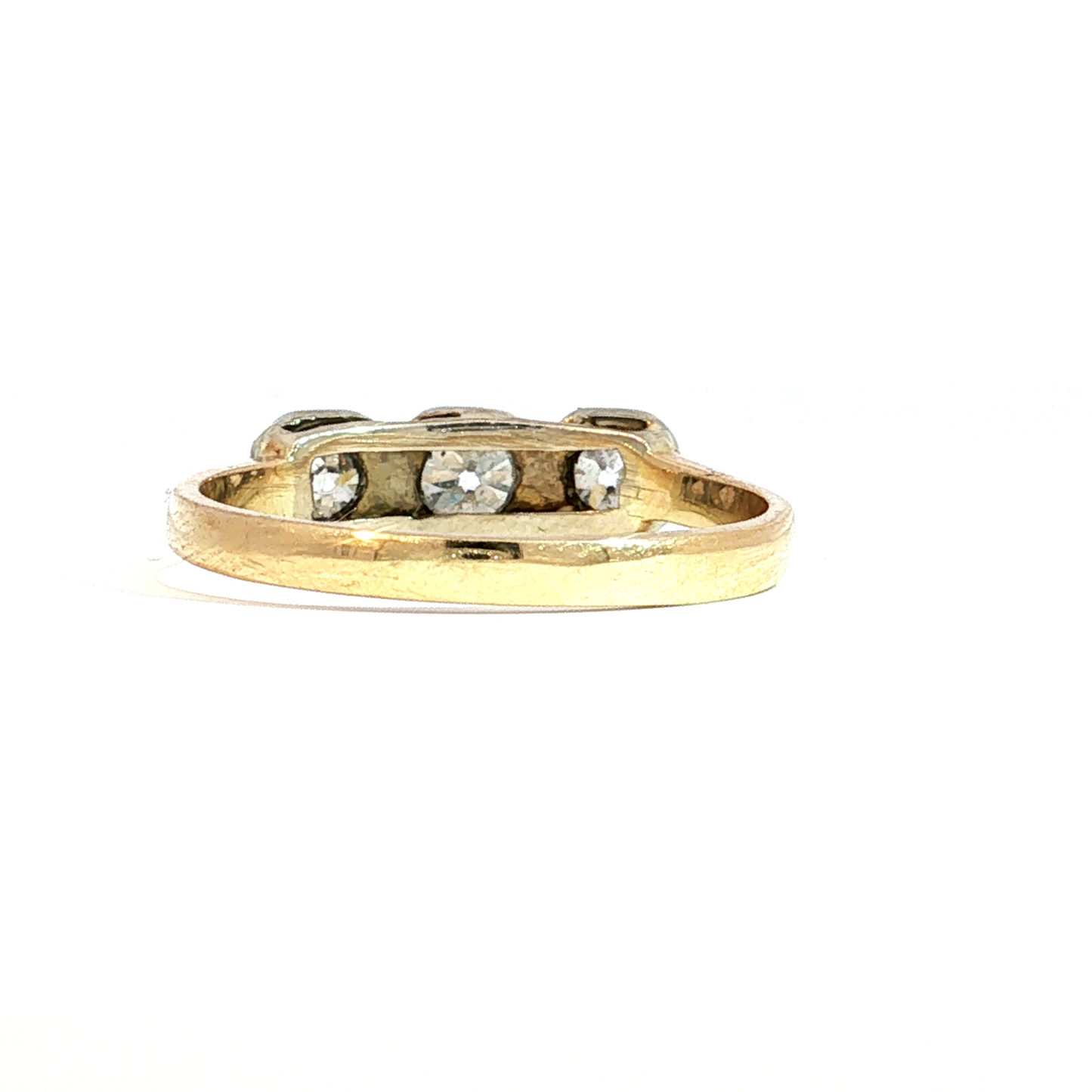 Art Deco Three-Stone Diamond Two-Tone Ring