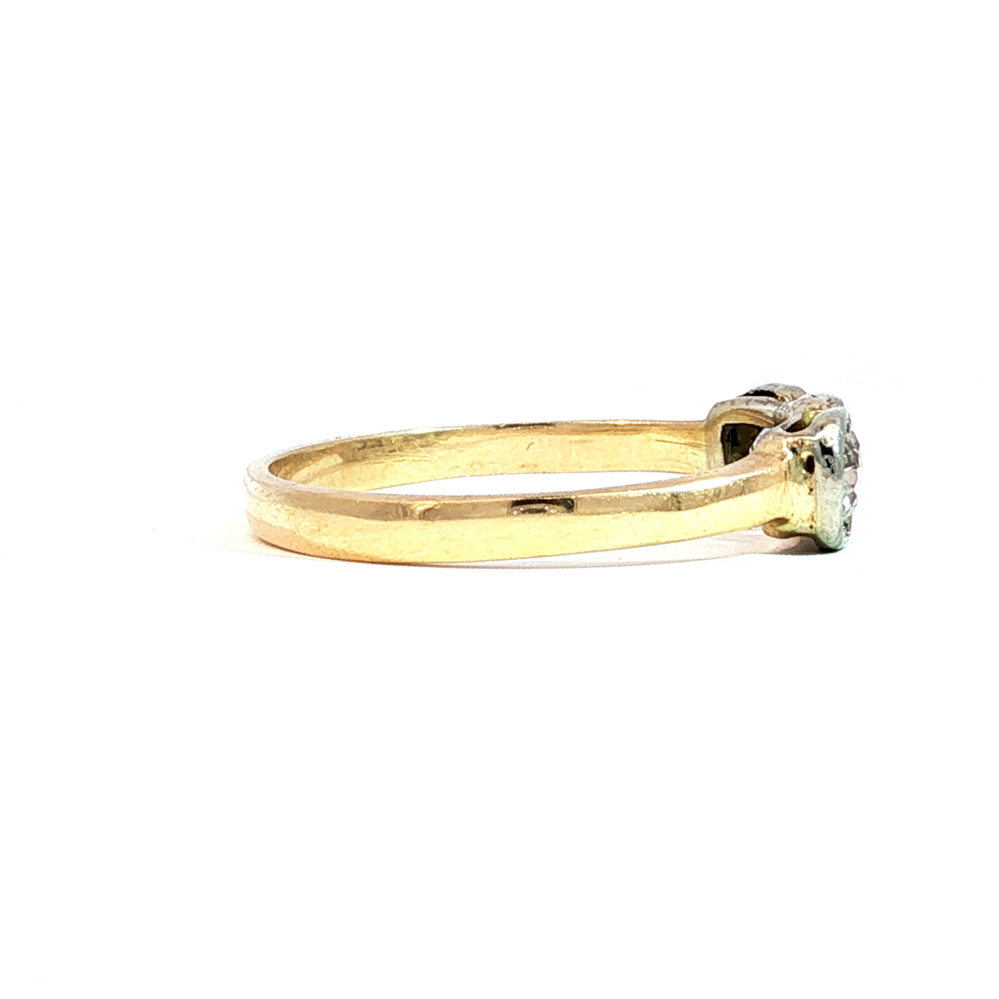 Art Deco Three-Stone Diamond Two-Tone Ring