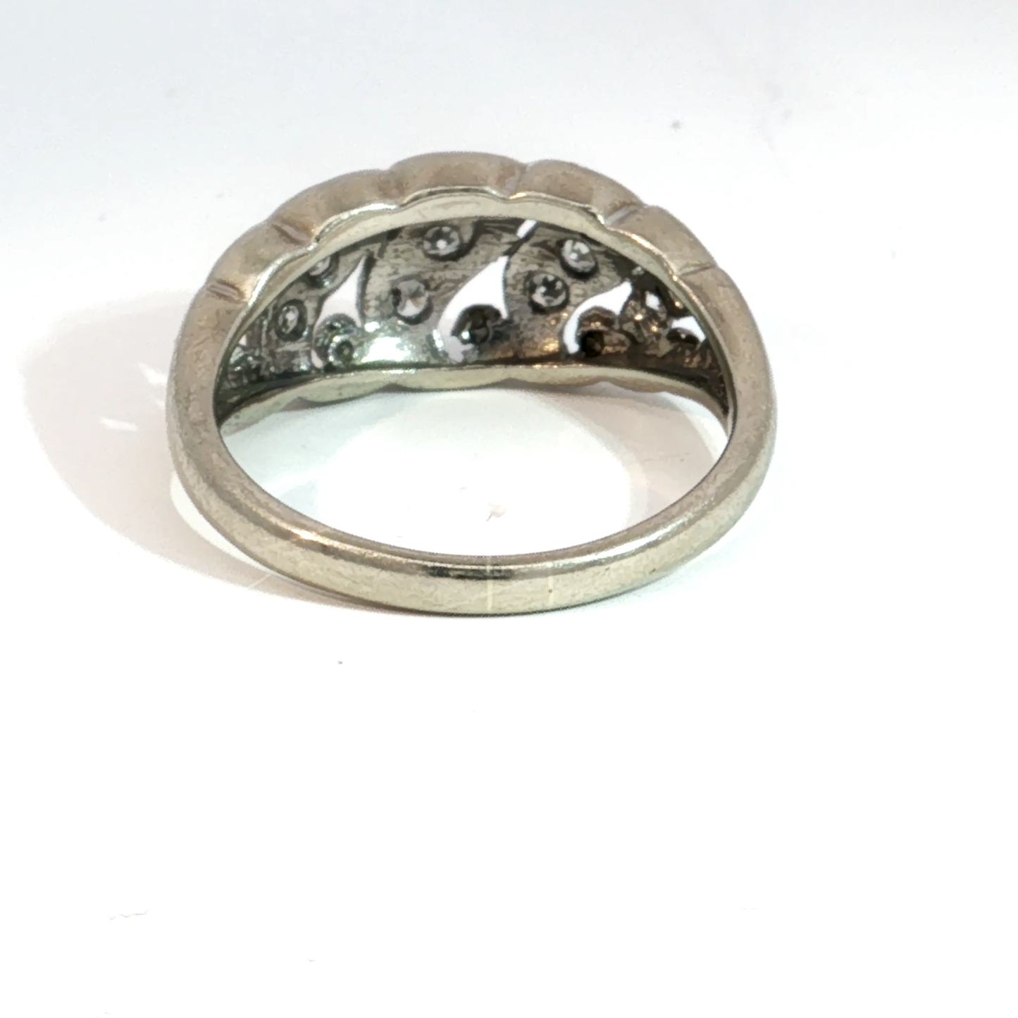 Art Deco Diamond Band in 14k White Gold