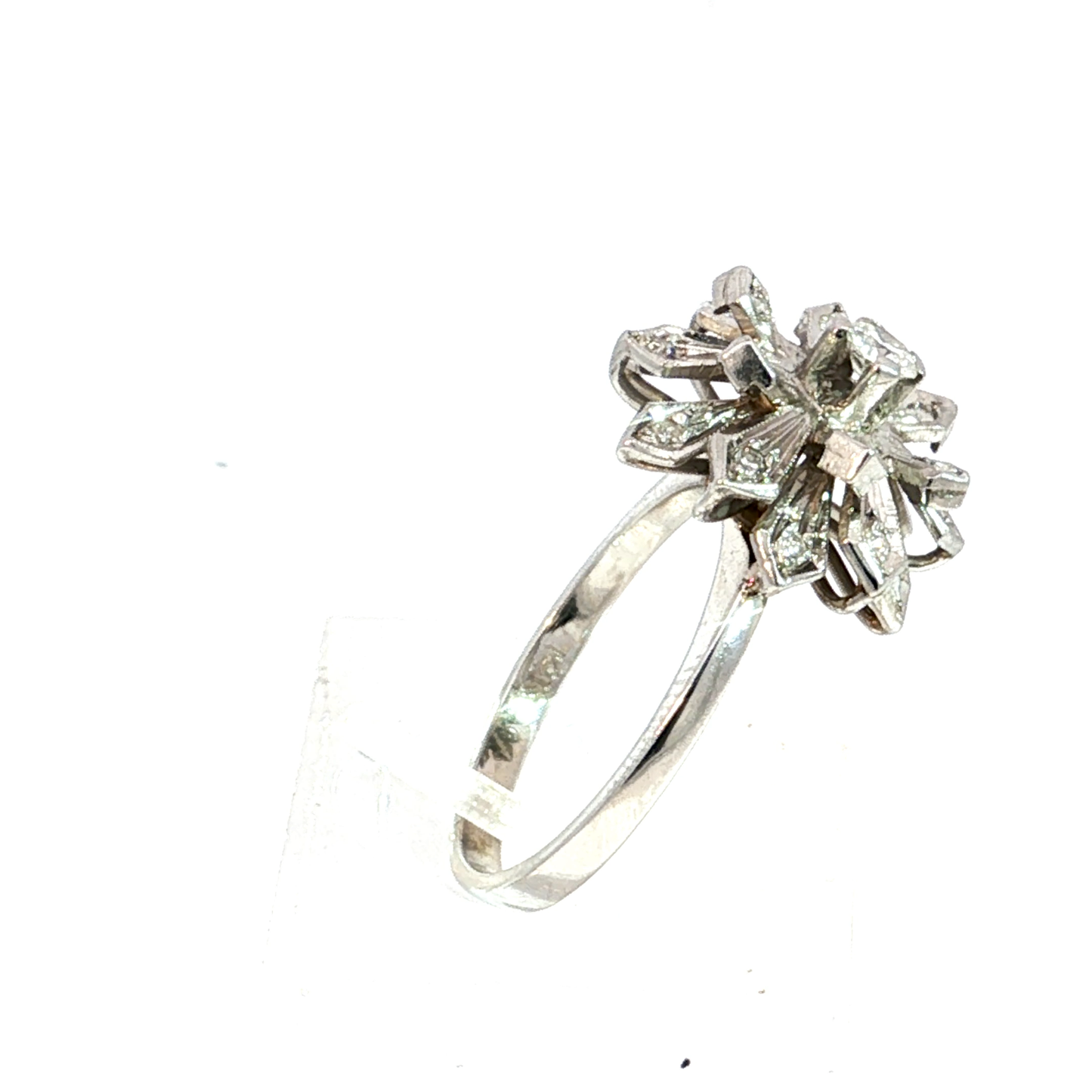 Reworked Vintage Diamond Floral Cocktail Ring in 10k White Gold