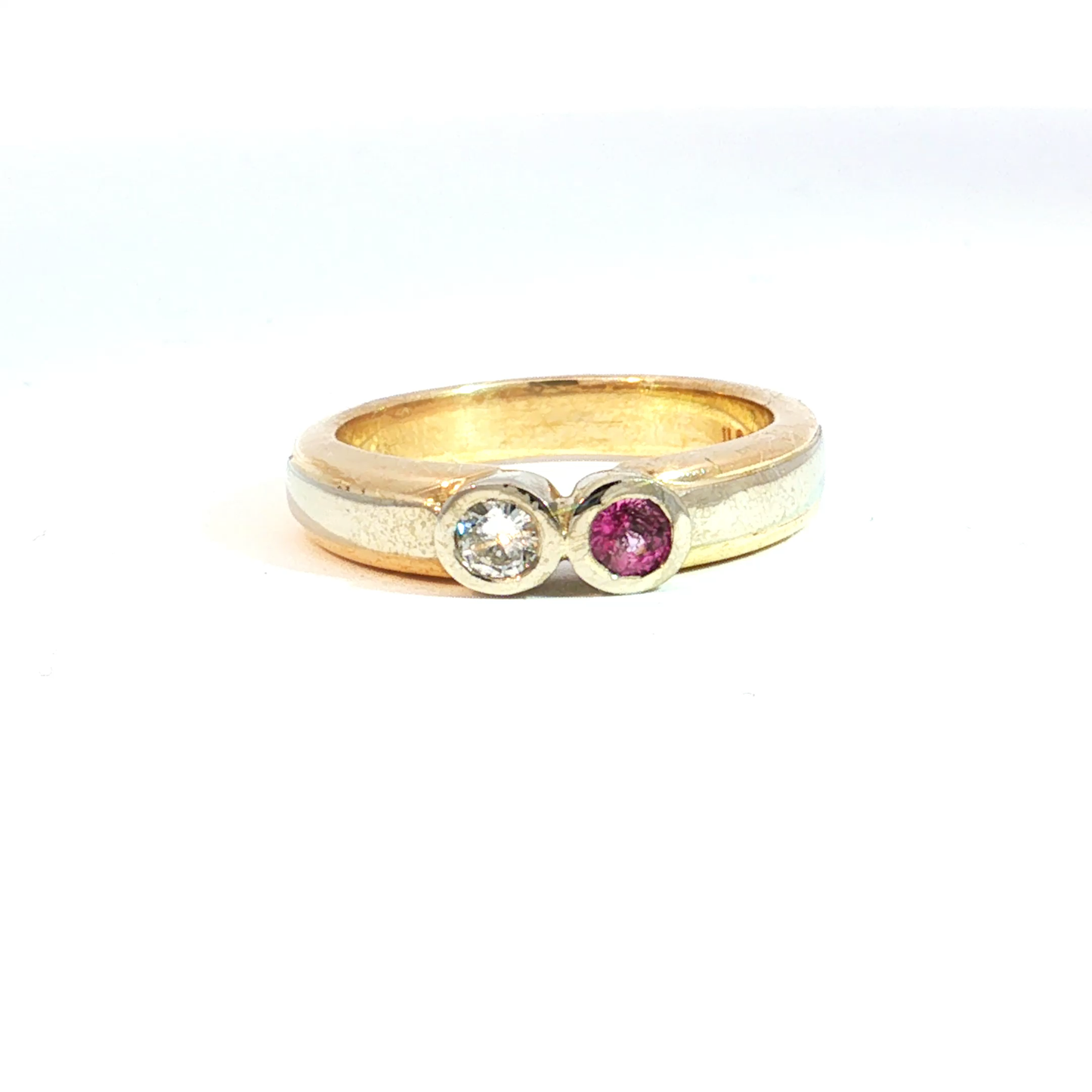Pink Sapphire and Diamond Toi-et-Moi Ring in 14k Gold