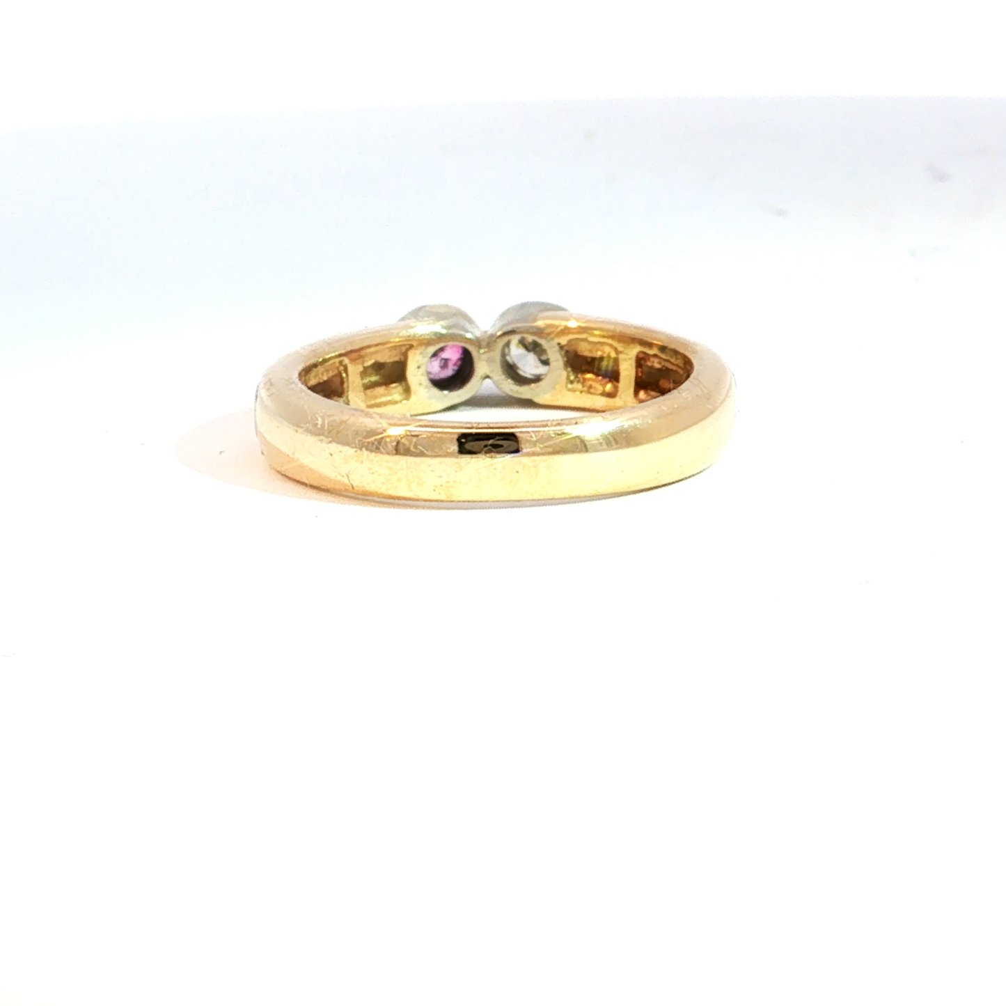 Pink Sapphire and Diamond Toi-et-Moi Ring in 14k Gold