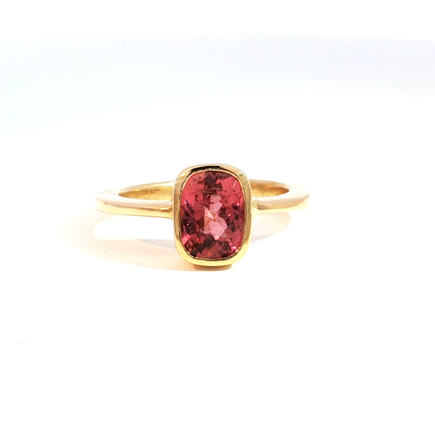 Yellow Gold Bezel-Set Tourmaline Solitaire Ring - SLV Original