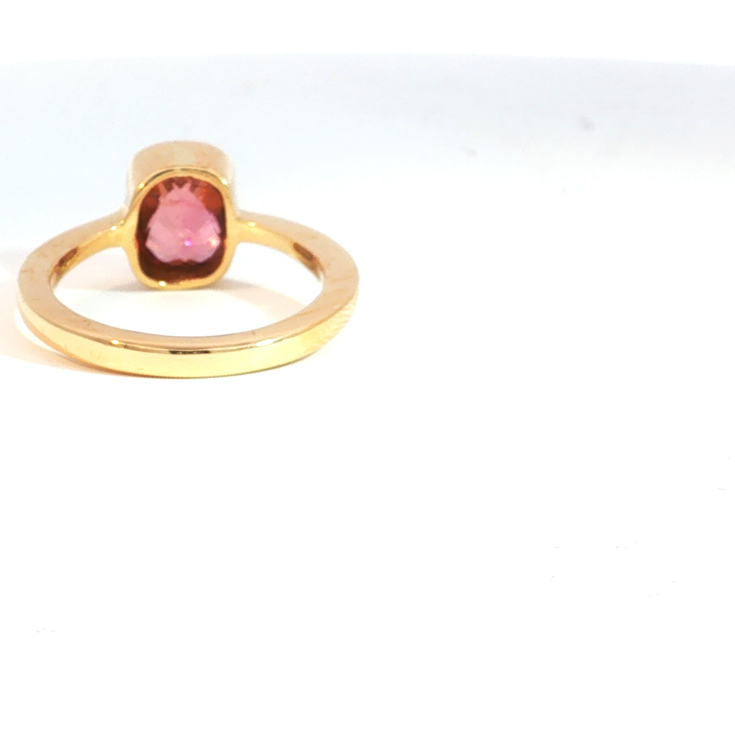 Yellow Gold Bezel-Set Tourmaline Solitaire Ring - SLV Original