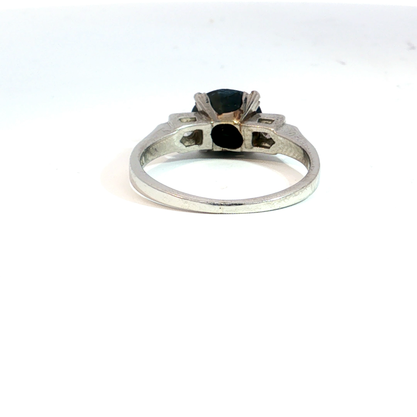 Vintage Platinum Sapphire and Diamond ring