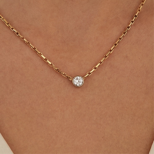 Vintage Diamond station cable necklace