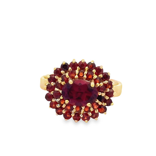 Vintage garnet cocktail ring