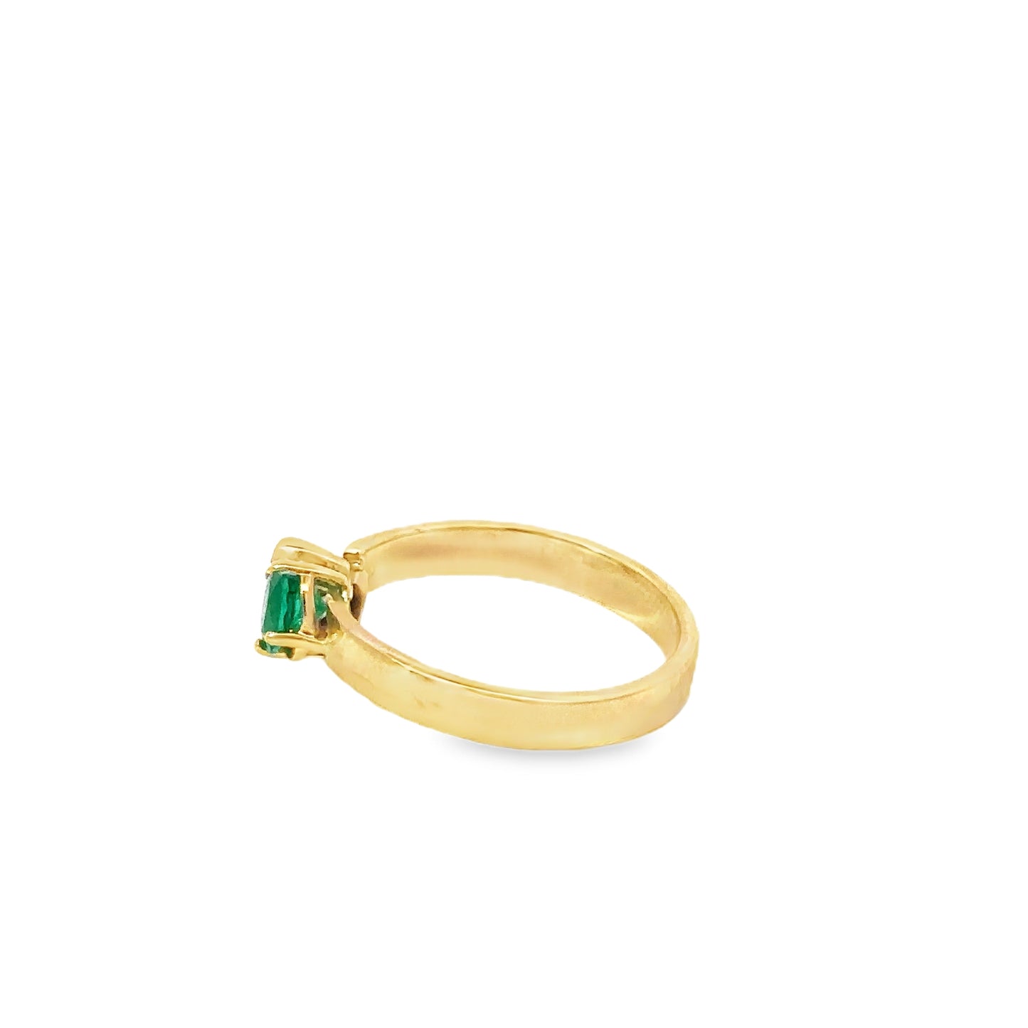 Diamond and emerald toi et moi ring set in 14k yellow gold - SLV original design pear diamond