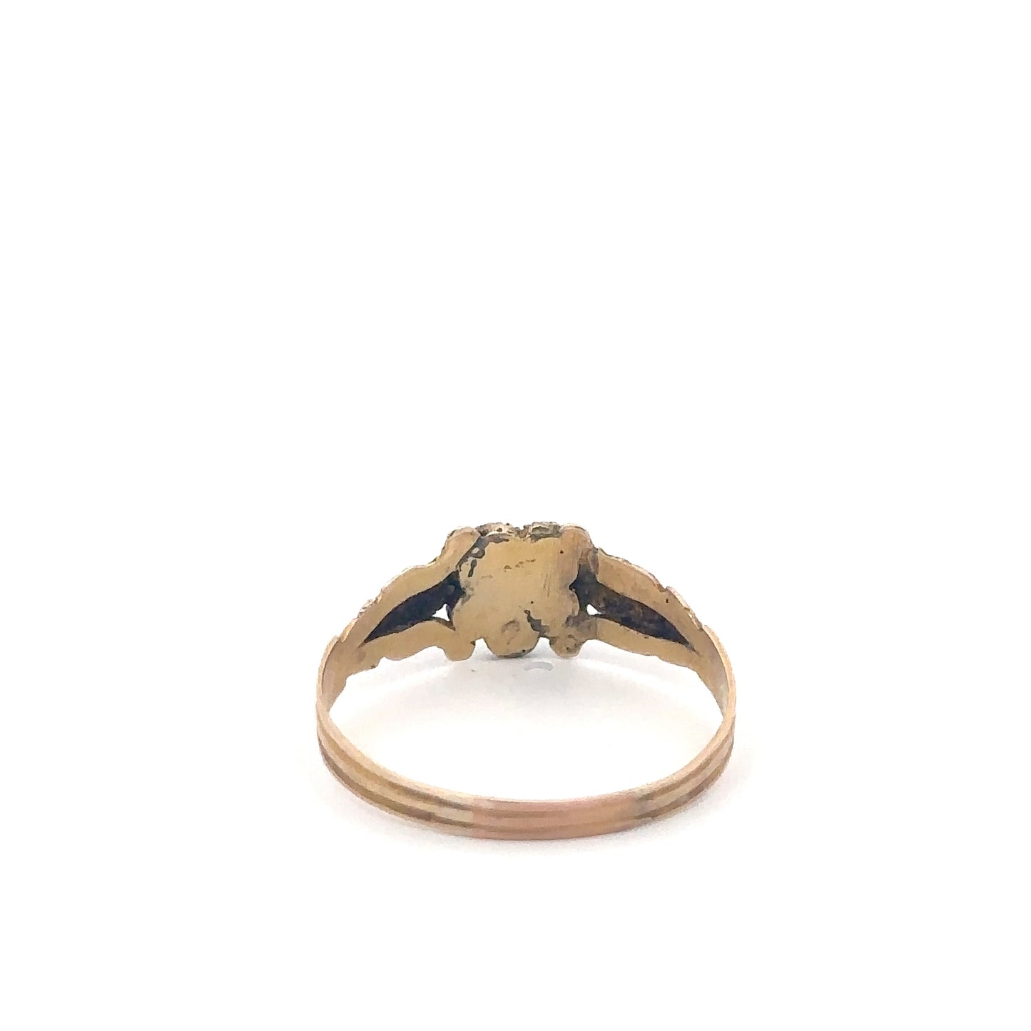 Antique Victorian and turquoise seed pearl and amethyst floral ring in 10k yellow gold