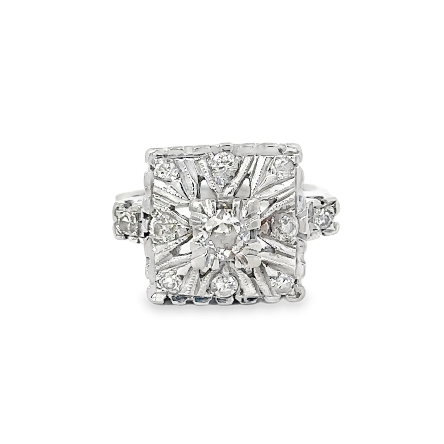 Vintage diamond cocktail ring circa 1930s