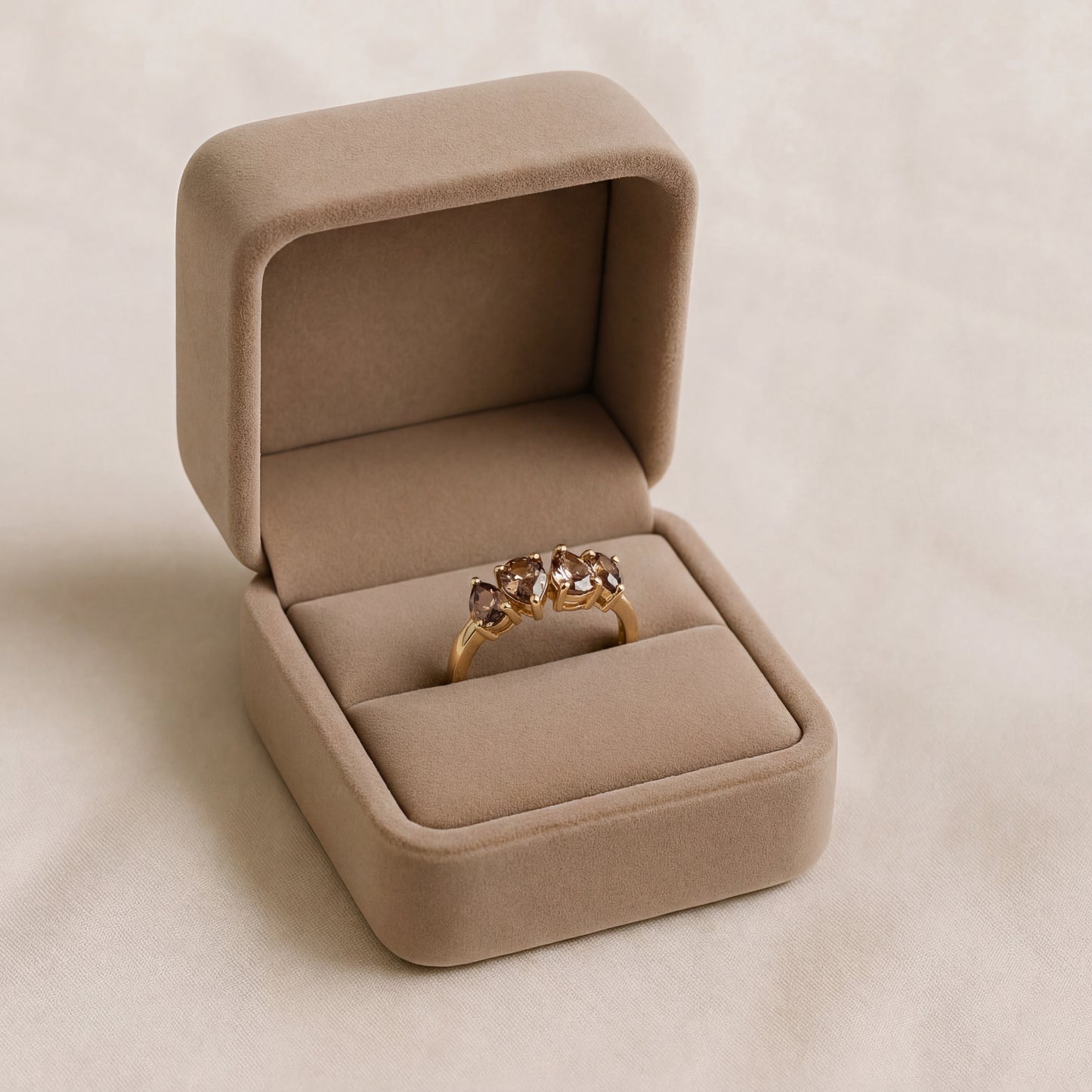 Chocolate diamond stacker ring - SLV original design in 14k