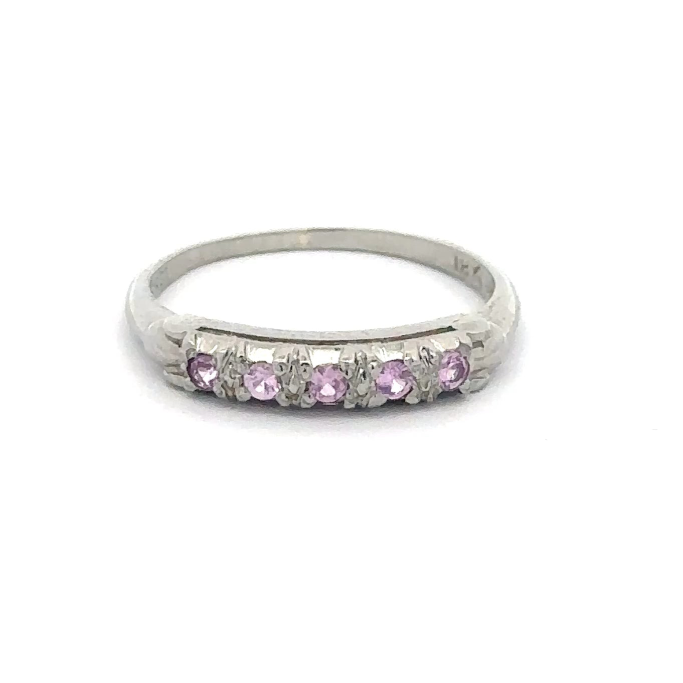 Vintage 18k pink sapphire stacker ring