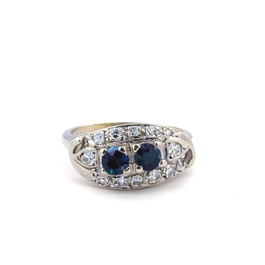 Vintage Diamond and sapphire art deco cocktail ring