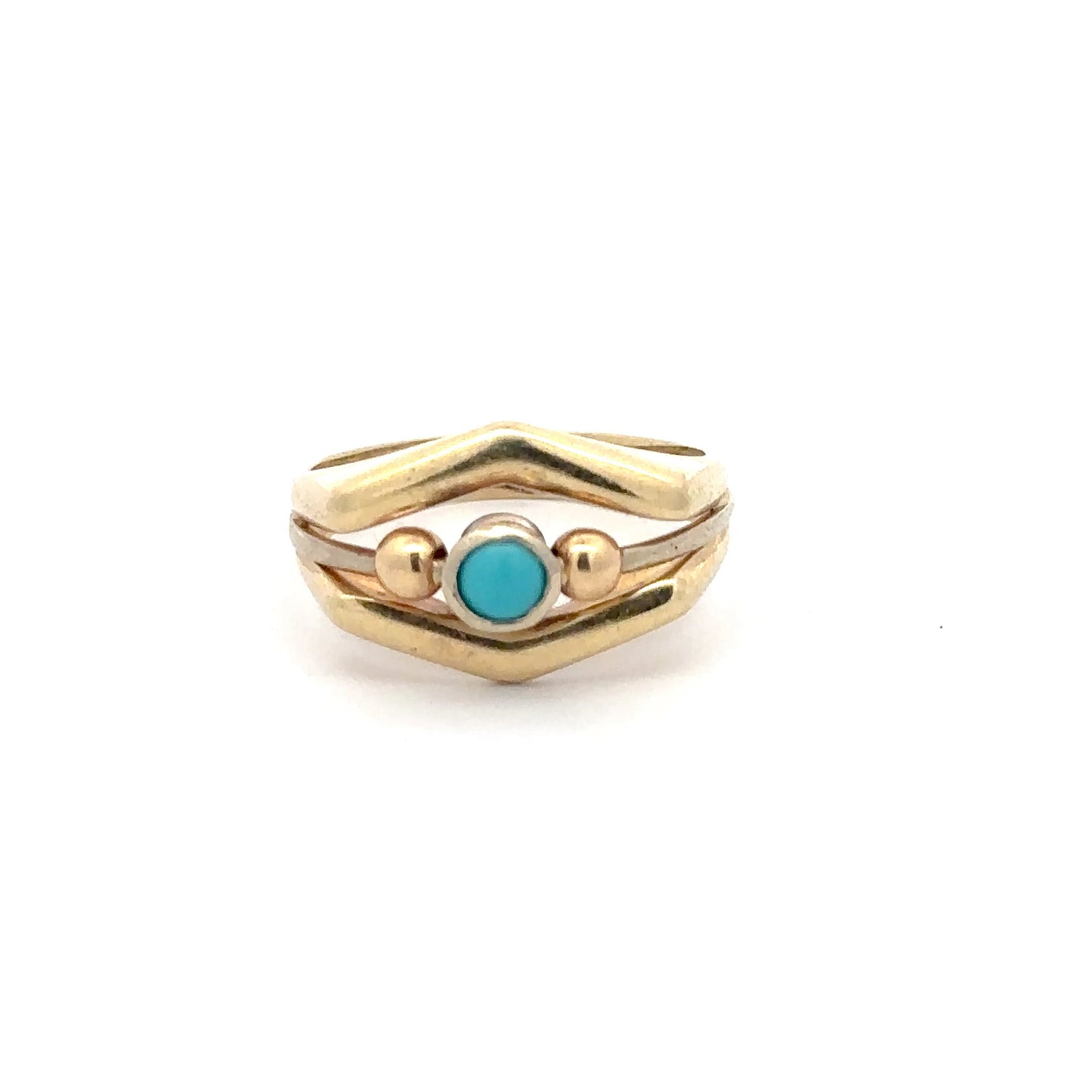 Vintage turquoise ring in 14k yellow gold