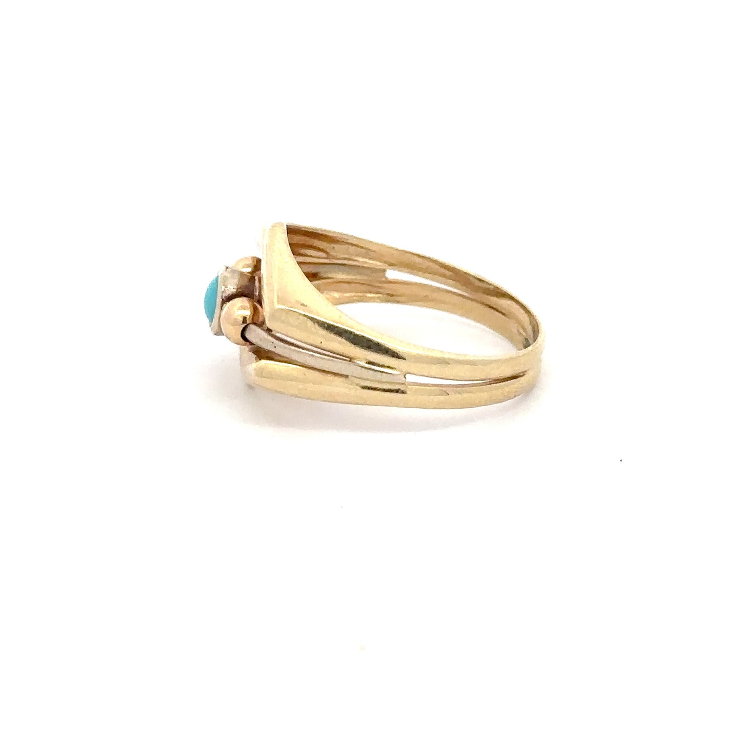Vintage turquoise ring in 14k yellow gold