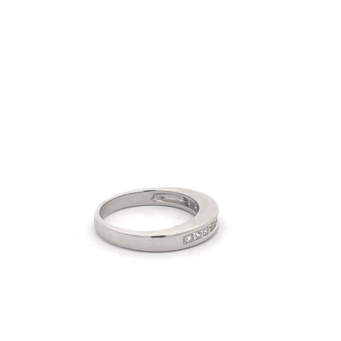 Vintage Princess cut diamond half eternity stacker band