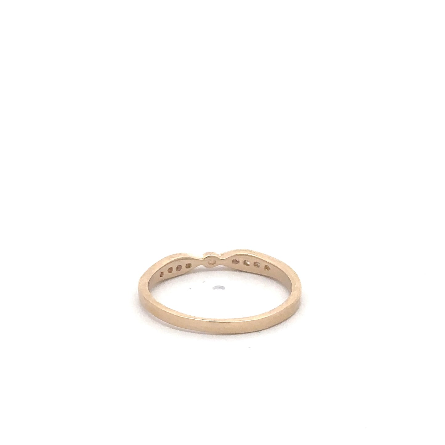 Vintage cinched natural diamond stacker in 14k yellow gold