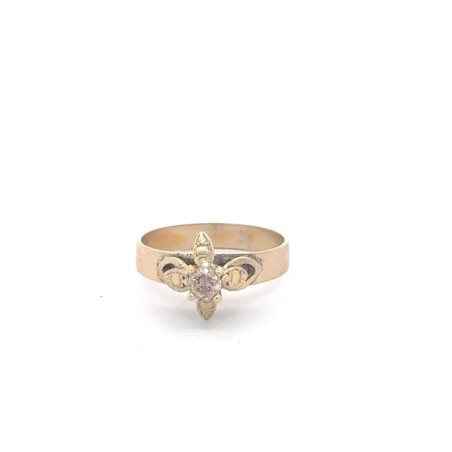 Antique Victorian floral ring set in 14k yellow gold