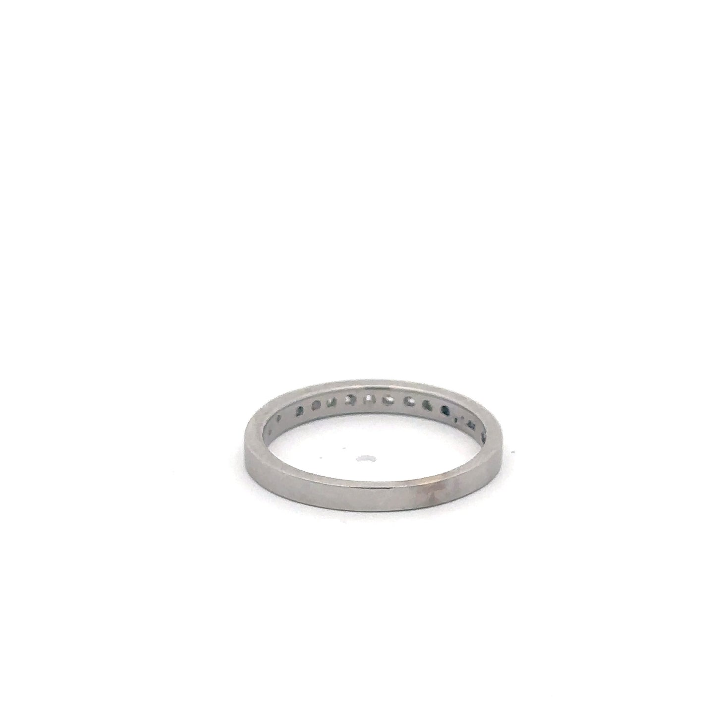 Vintage natural diamond stacker band in 14k white gold