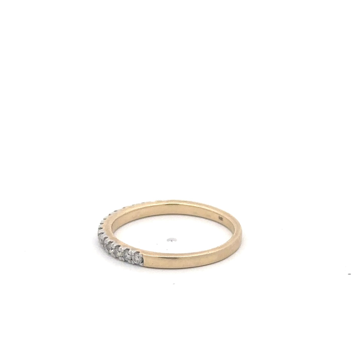 Vintage two toned natural diamond stacker band in 14k gold