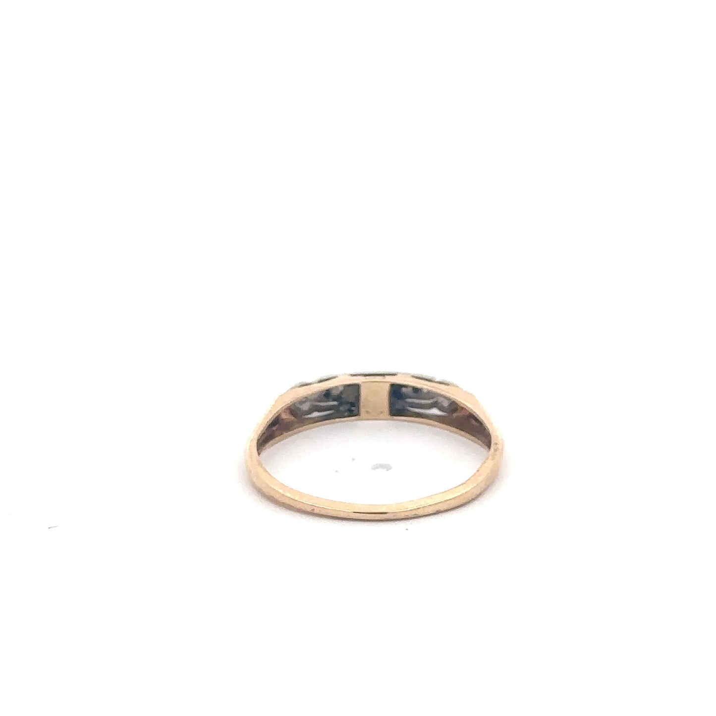Vintage 1940s natural diamond two toned stacker band in 14k gold