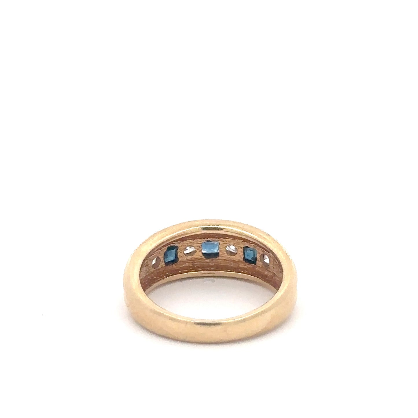 Vintage diamond and sapphire band in 14k yellow gold